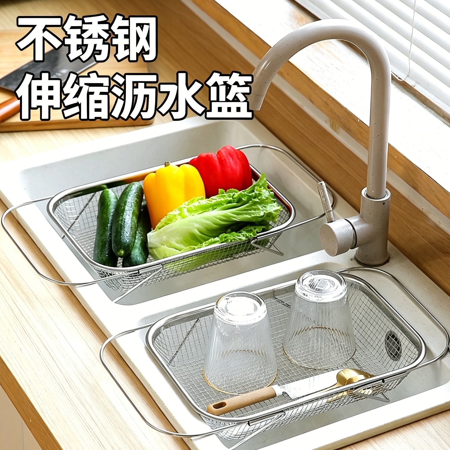 不锈钢水槽沥水篮厨房水池沥水架