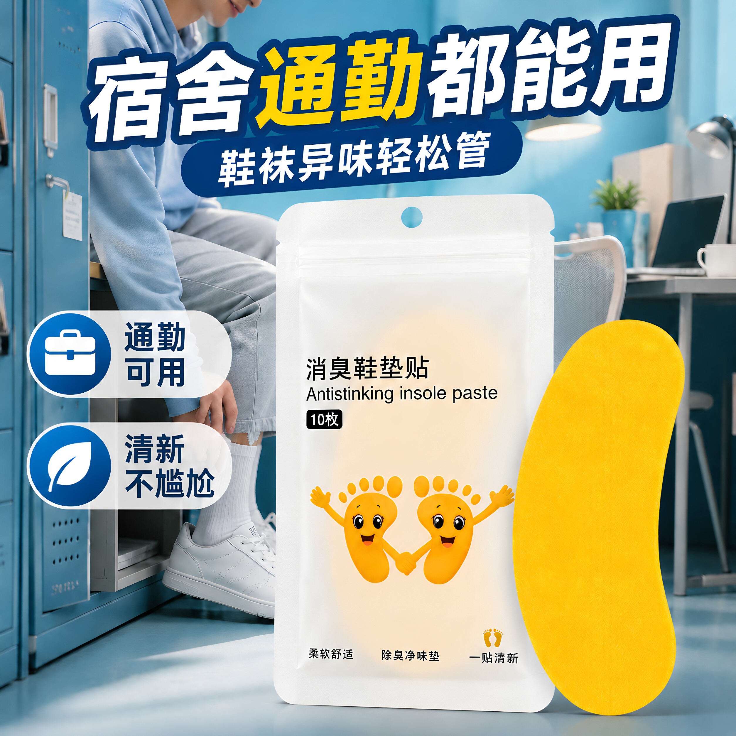 鞋子除臭贴脚臭神器篮球鞋抑味留香除异味清香吸汗鞋垫香薰片好物