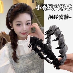 小香风波浪发箍女高颅顶防滑2026新款头箍高级感洋气时尚洗脸发卡
