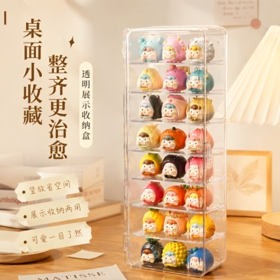 透明多层防尘手办盲盒展示收纳盒