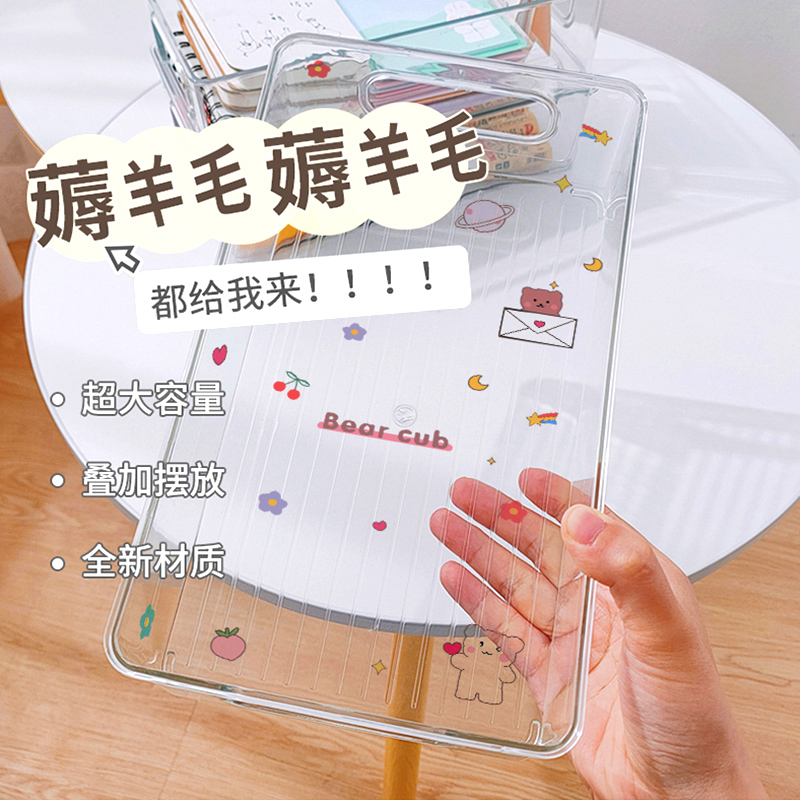 桌面亚克力收纳盒透明梳妆台化妆品收纳筐网红整理盒学生面膜盒子怎么看?