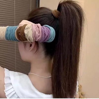 面膜发圈高马尾头绳网红女高端无缝超宽高弹力耐用皮筋扎头高级感