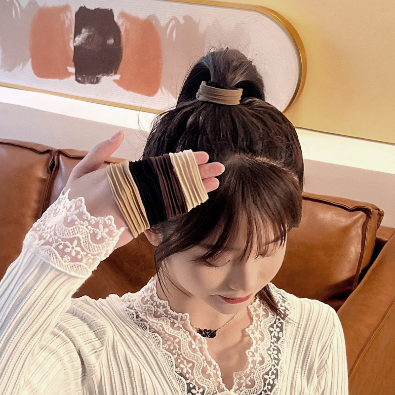 高弹力皮筋女扎头发圈粗扎马尾无接缝头绳女简约韩国耐用发绳皮套怎么样,好用不?