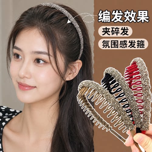 复古丝绒闪闪网红闪钻碎发发箍