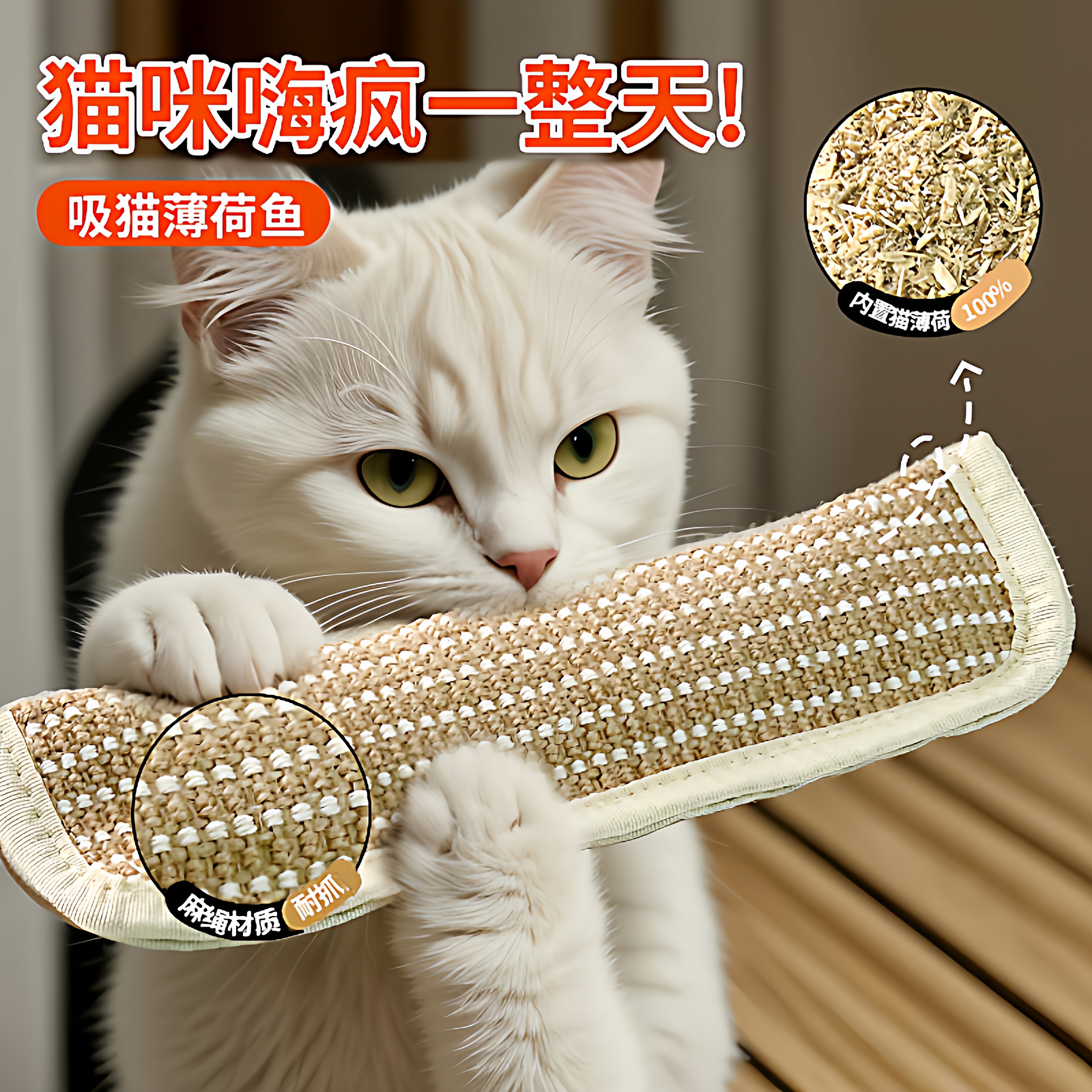 猫玩具猫薄荷抱枕小猫逗猫自嗨解闷神器枕头消耗体力磨牙猫咪专用