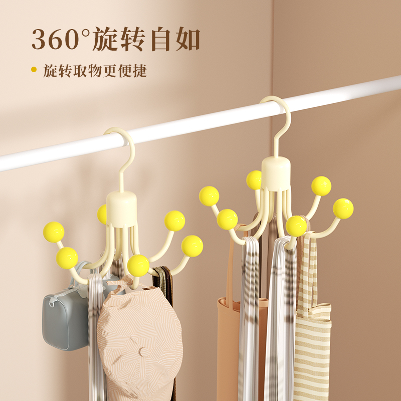 旋转六爪挂钩挂帽子收纳神器