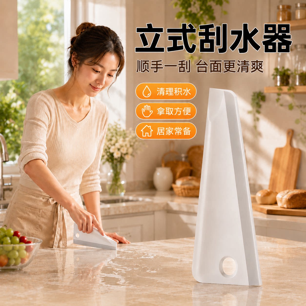 创意多功能刮水板家用浴室卫生间擦玻璃神器洗手台软胶清洁小工具
