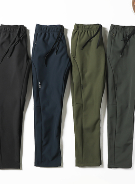 精选训练系列冬季纯色加绒加厚男士户外复合软壳休闲裤直筒裤8426