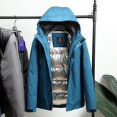 茑经典 科技面料零下20度防风雪户外压胶冲锋连帽羽绒服 基础百搭