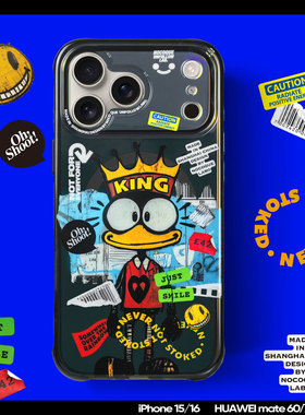 NOCOQUE涂鸦老鸭适用于苹果17pro手机壳磁吸华为mate70pro防摔充电magsafe60pro+软胶壳16promaxiphonevivo