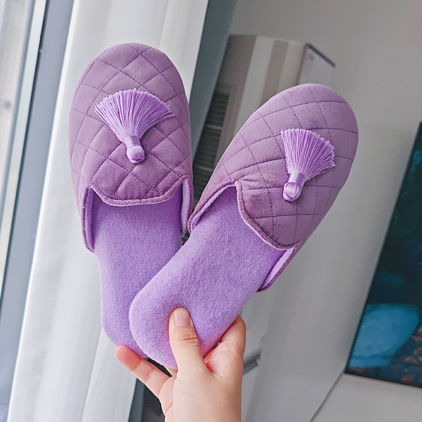 轻奢流苏复古棉拖鞋女地板防滑冬