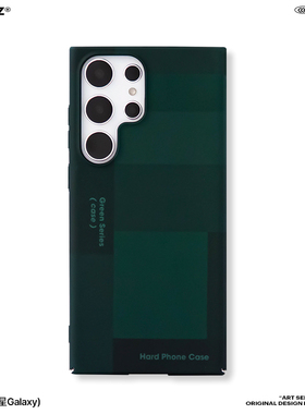 复古绿色格子简约设计感三星s23ultra手机壳适用于Galaxys23+液态肤感全包磨砂硬壳超薄创意个性手感超好新款