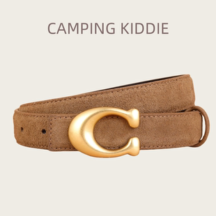 馬蹄扣褲 CAMPING KIDDIE皮帶女真皮2025新款 百搭款 腰帶 帶配牛仔褲