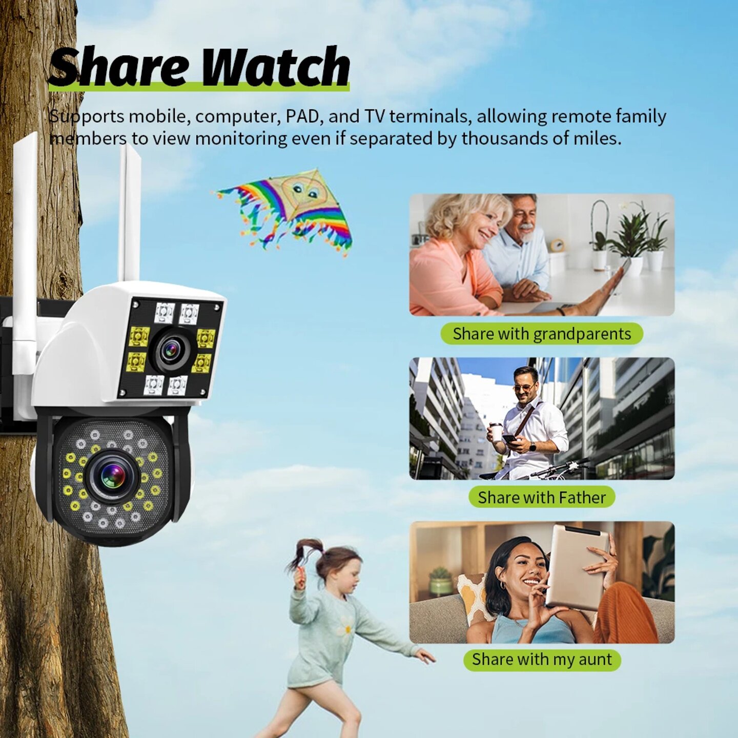 Neye 4K/8MP Wireless WiFi Camera 1080P Dual Lens Dual Scree