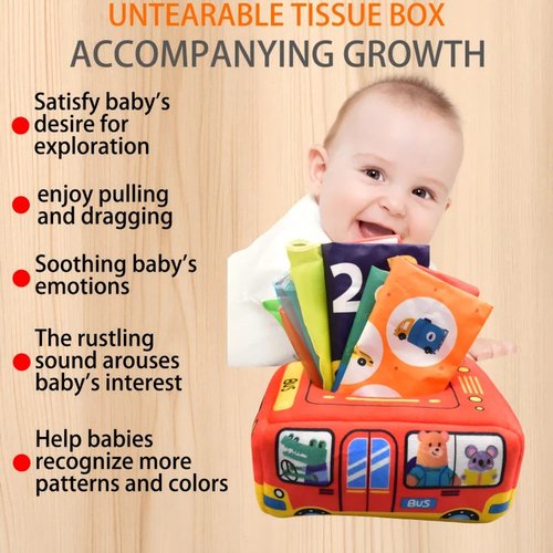 Puzzle tissue box, baby bed toys, Crocodile car Style, earl