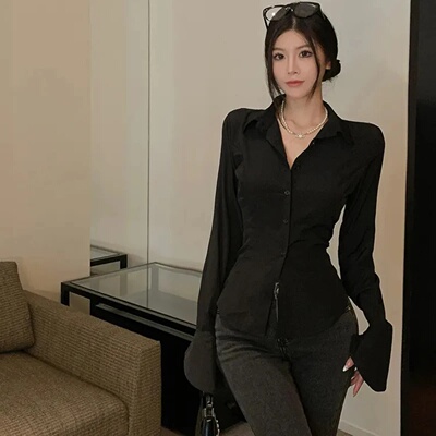 Gidyq Fashion Women Bandage Shirts Korean All Match Streetw