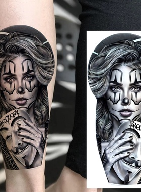 1 Sheet Evil Women Face Joker Mask Temporary Tattoos For Me