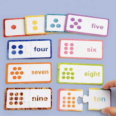 Wooden Number Matching Puzzle Toys Montessori Early Educati