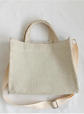 Women Handbag Simple Corduroy Portable Large Capacity HandB