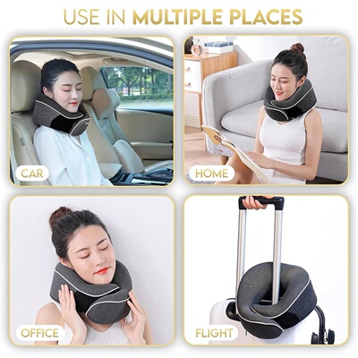 Memory Foam Neck Pillow Cervical Vertebra Travel Portable N