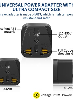 3PCS Universal Travel Adapter US CA UK EU to AU Australia P
