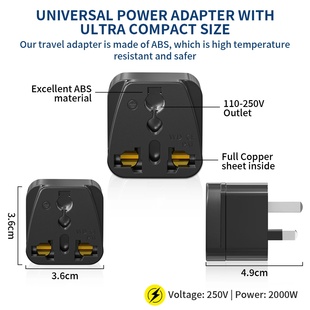 3PCS Universal Travel Adapter US CA UK EU to AU Australia P