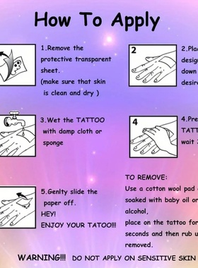 14 Sheets Glittering Unicorn Tattoo Stickers for Personaliz