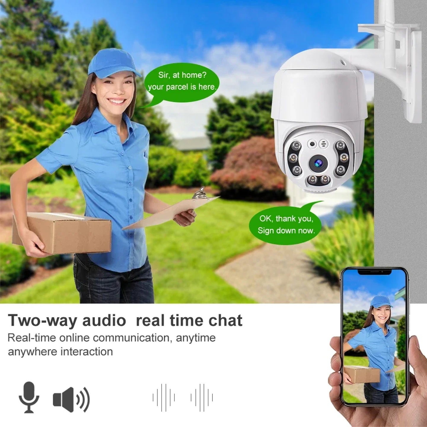 kuohao 4MP Speed Dome Auto Tracking PTZ Camera Smart Home O