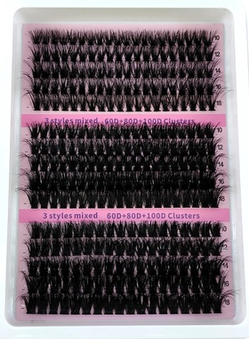 New 15Rows DIY 5D Fluffy Lash Clusters 60D-200D Thick Eyela