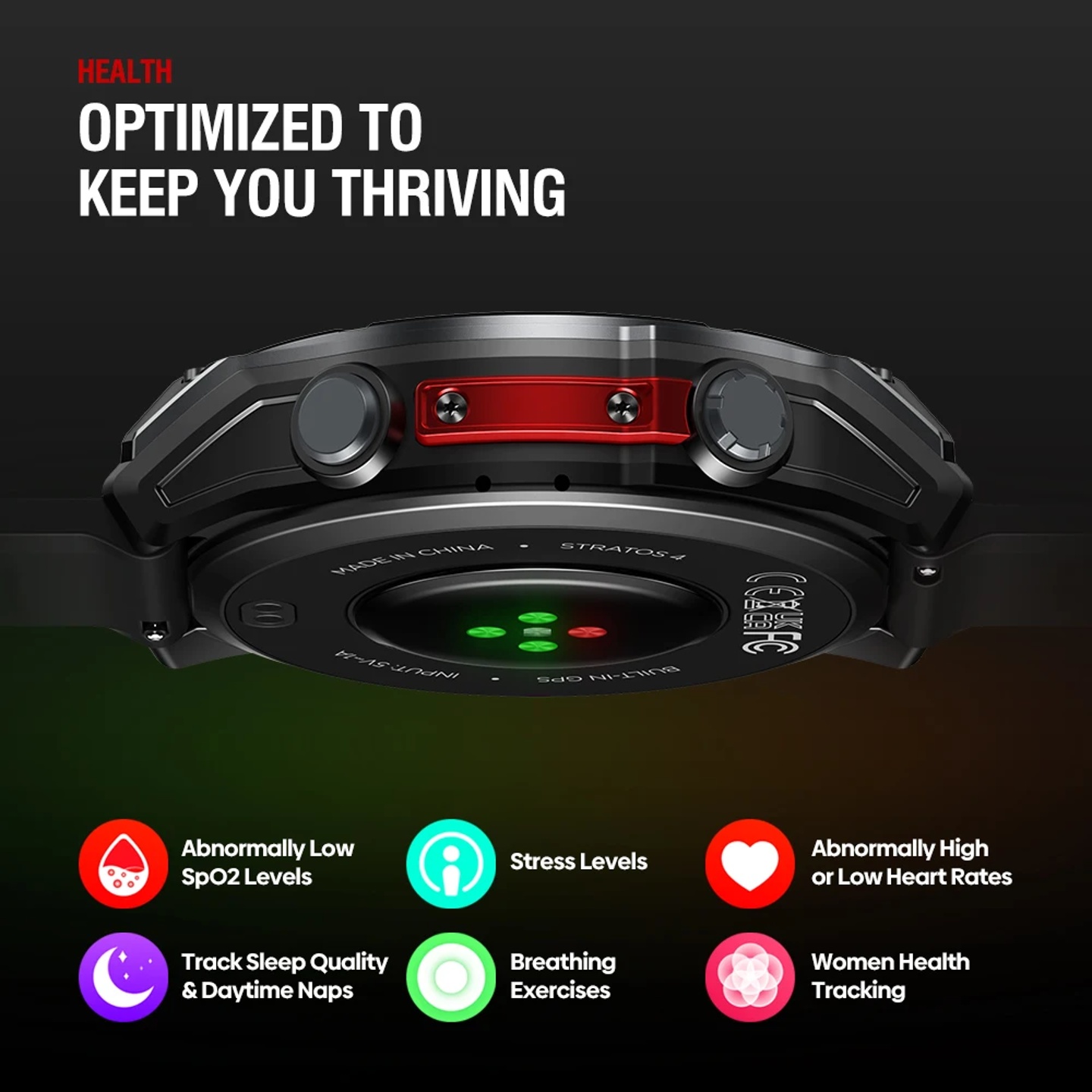 NEW Zeblaze Stratos 4 GPS Smart Watch 1.43 AMOLED Display B