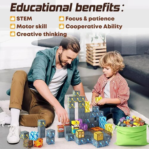 Magnetic Building Blocks Mine World Magnet Cube Set for Boy