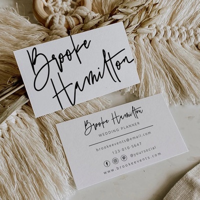 Customized business cards, wedding cards, thank-you cards,