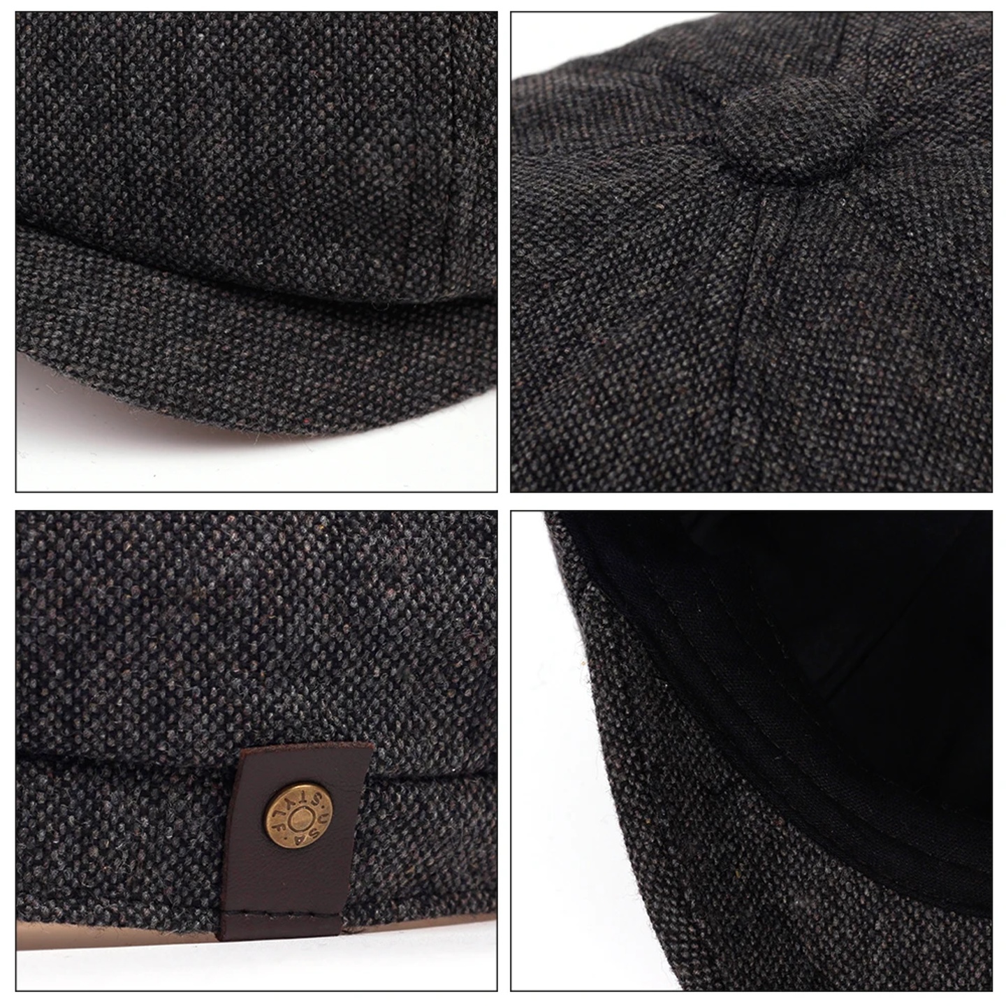 Men Newsboy Hats Peaky Autumn Vintage Herringbone Octagon C