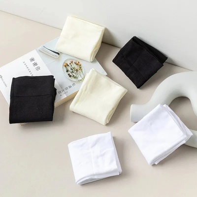 Solid Color JK Woman Socks Thin Knee High Socks Cute Black