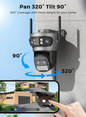 20MP Outdoors Wifi Camera 10K HD Three Lens Security 5G PTZ