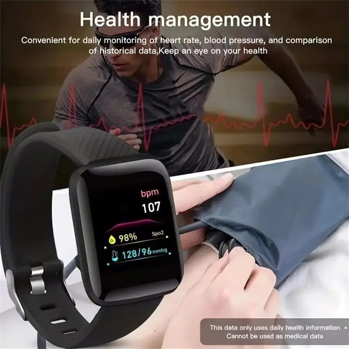 Smart Watch Sport Fitness Bracelet Control Music Message Di