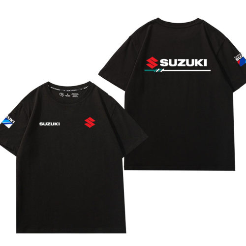 Suzuki铃木短袖T恤男半袖夏季摩托车骑行服厂队速降服俱乐部工装