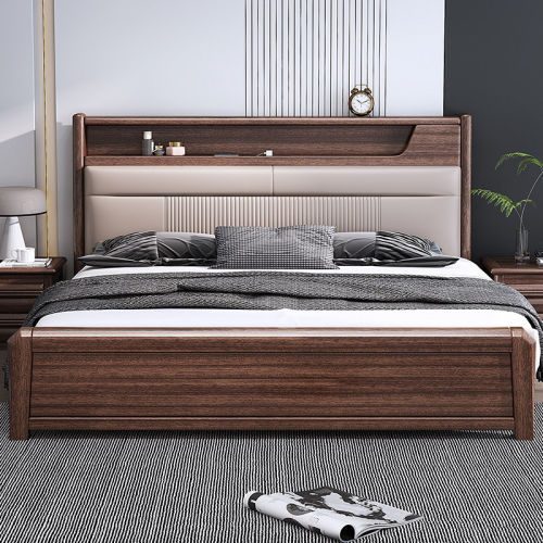 天坛家具胡桃木实木床现