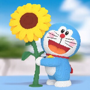 向日葵多啦A梦积木成人高难度巨大型拼装客厅摆件超大号2026新款