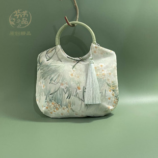 芬芳之品原创刺绣圆环手提包中式布包唐装旗袍蕾丝女包