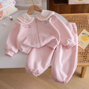 25洋气小女孩春秋休闲运动两件套女宝宝可爱童装 女童套装 春秋新款