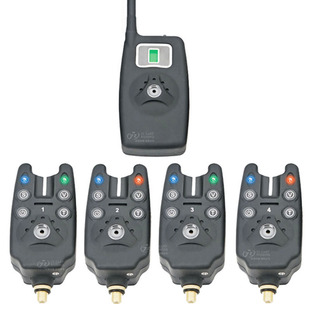 静逸JY-19欧式钓鱼报警器一拖四六防雨海竿拉回线无线感应警报器