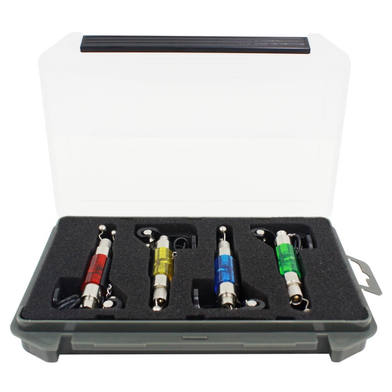 欧式钓鱼报警器摇摆器四色盒装不锈钢软链带灯张紧器带配重摇摆器