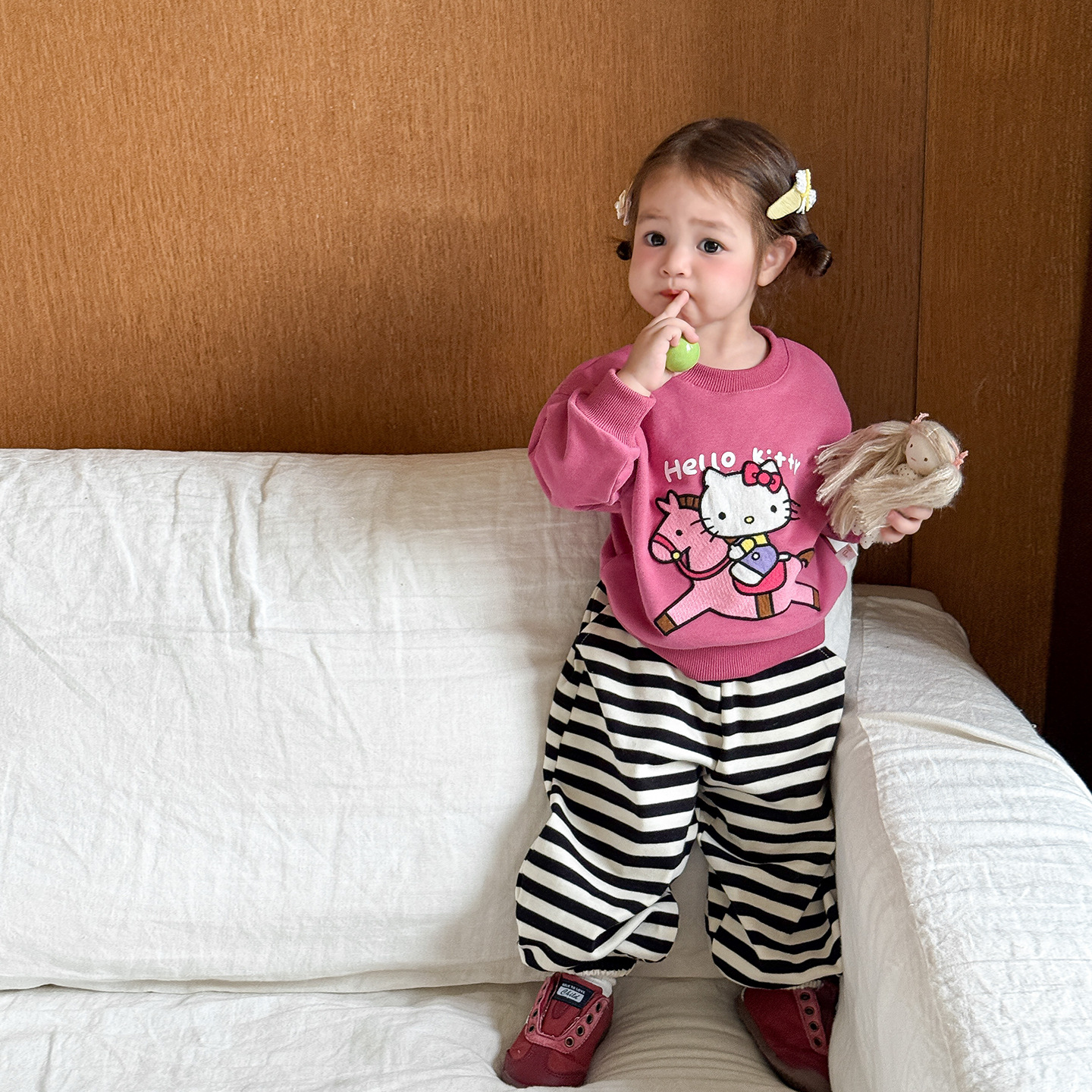 蔗梨童装女童卫衣2025新款秋季洋气卡通印花儿童长袖上衣宝宝