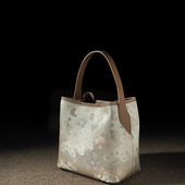 宋锦手提包新中式 国风旗袍包水桶包2025早春软皮包单肩斜挎饭盒包