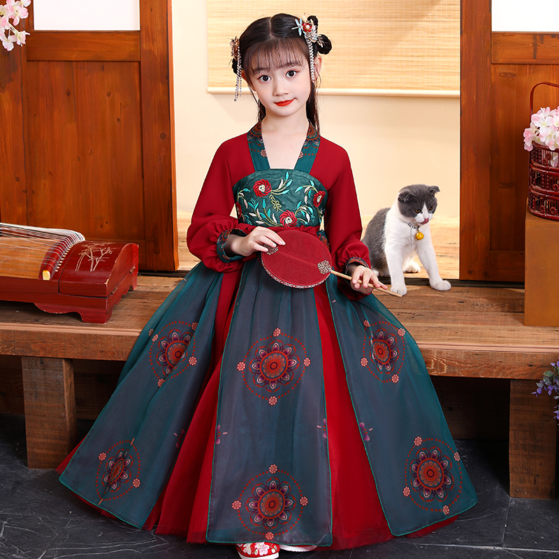 女童长袖网红爆款汉服