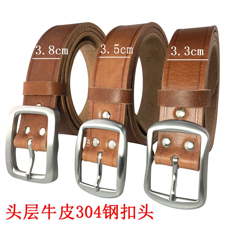 不锈钢工定制中老年风针扣皮带