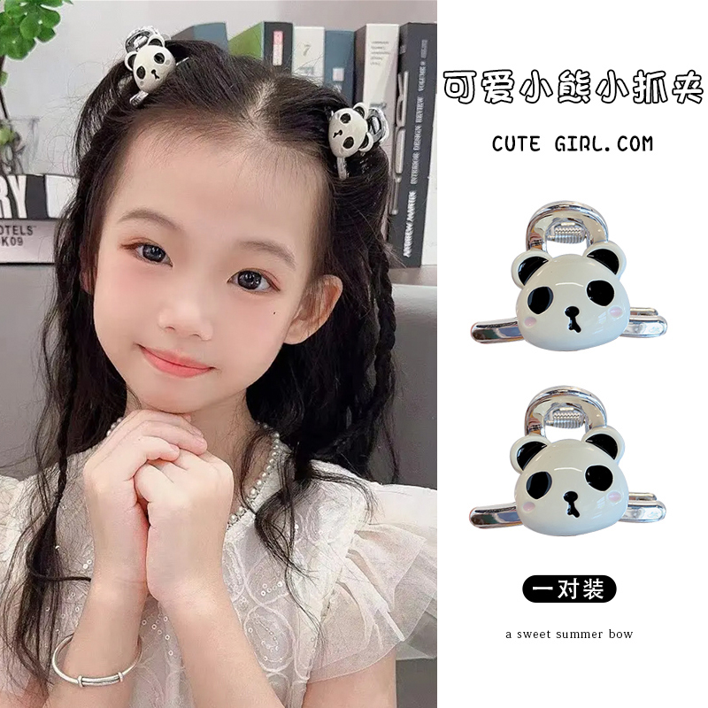 韩国粉色波点小发夹银色系俏皮女童气质小抓夹刘海碎发公主风发夹