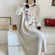 胖mm可外穿睡衣家居服 宽松大码 卡通可爱狗狗长袖 纯棉睡裙女秋季