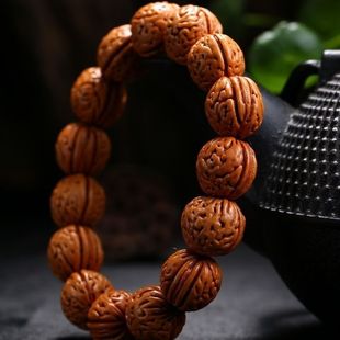 纯天然野生桃木毛桃核手串桃胡脑纹玩核桃手链男女念珠佛珠核子雕